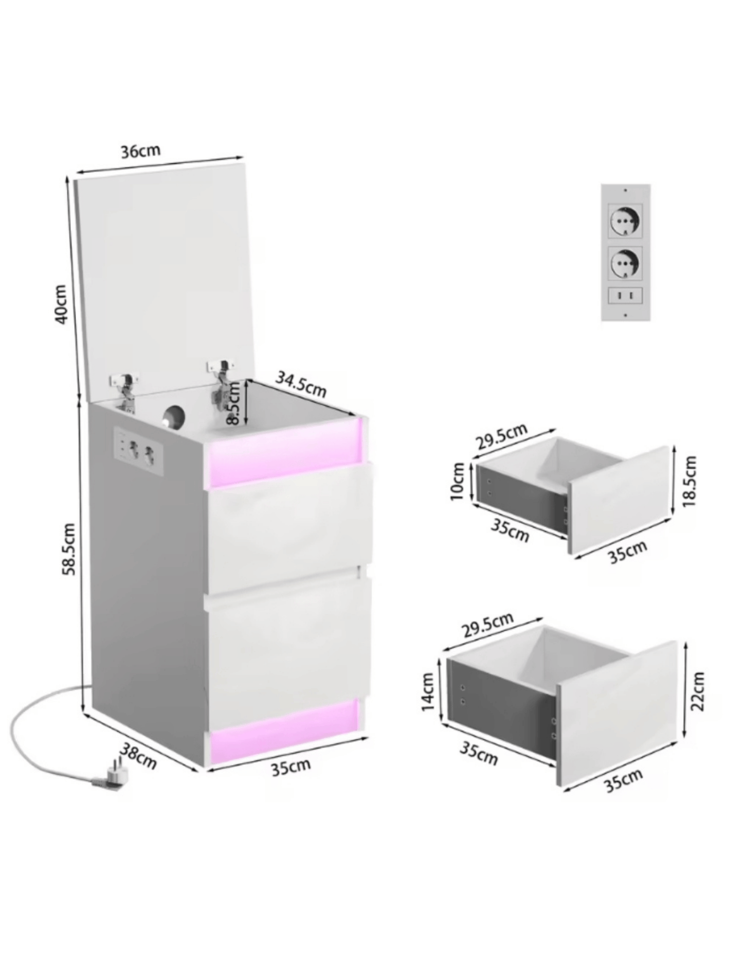 Nuit Forte™ Nachttisch mit Geheimfach und Aufladestation — Sicher. Smart. Aufgeladen.