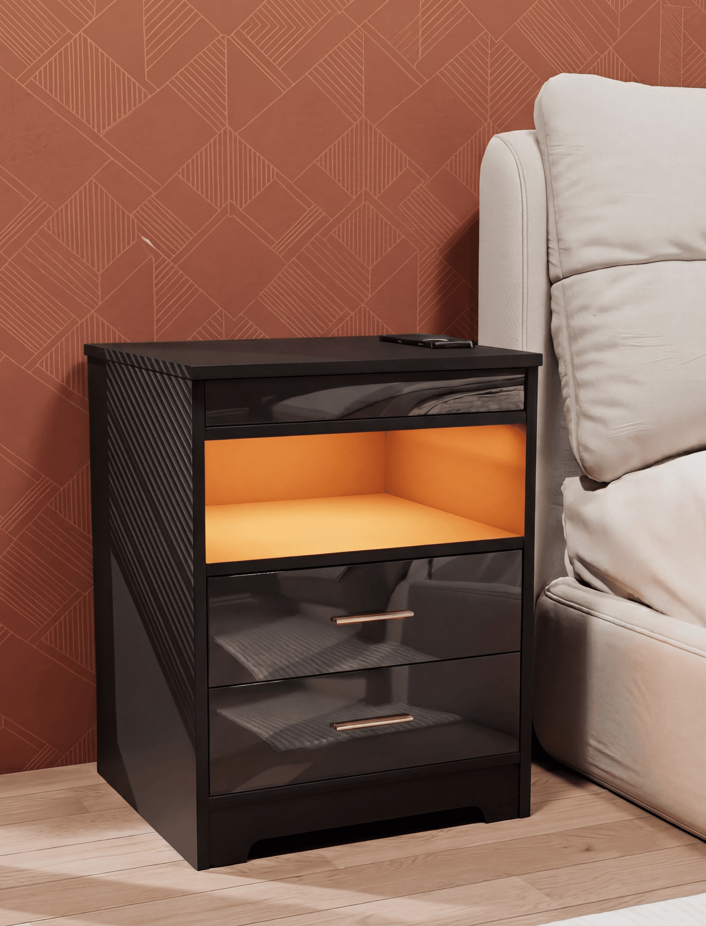 Nuit Forte™ Nightstand with Sliding Secret Compartment — The Hiding Place No One Sees.