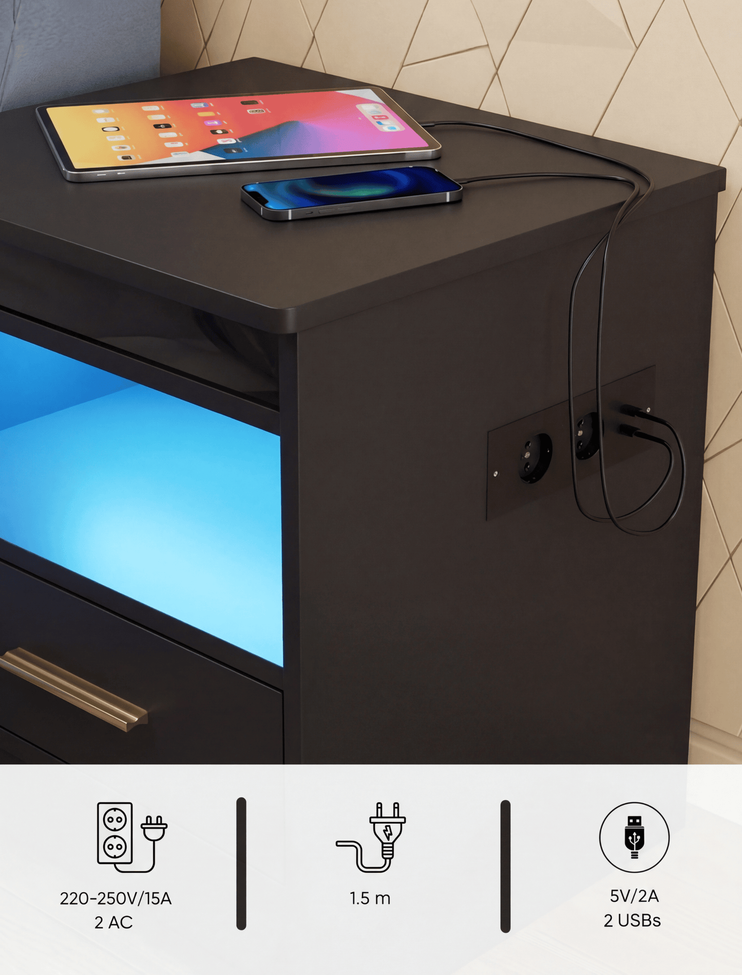 Nuit Forte™ Nightstand with Sliding Secret Compartment — The Hiding Place No One Sees.