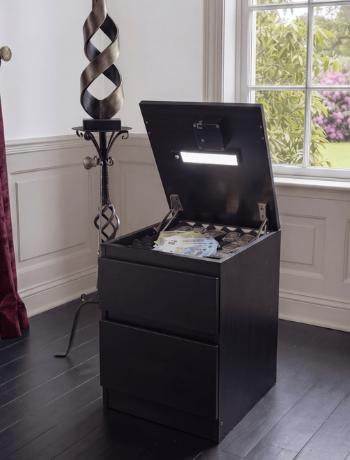 Nuit Forte™ Nightstand with Secret Compartment — Invisible. Secure. Always with you.