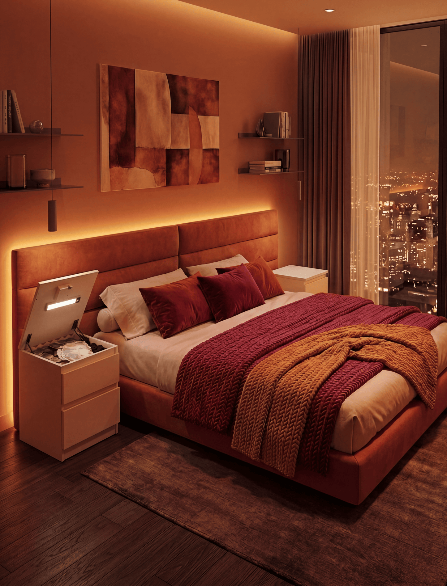 Nuit Forte™ Nightstand with Secret Compartment — Invisible. Secure. Always with you.