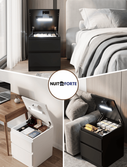 Nuit Forte™ Nightstand with Secret Compartment — Invisible. Secure. Always with you.