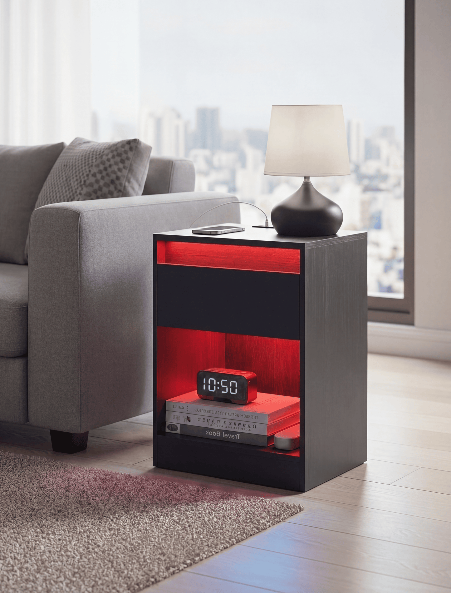 Nuit Forte™ Nachttisch mit Aufladestation und Geheimfächern — Doppelt sicher.
