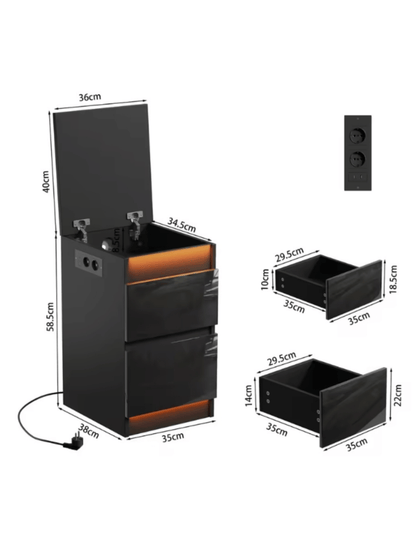 Nuit Forte™ Nachttisch mit Geheimfach und Aufladestation — Sicher. Smart. Aufgeladen.